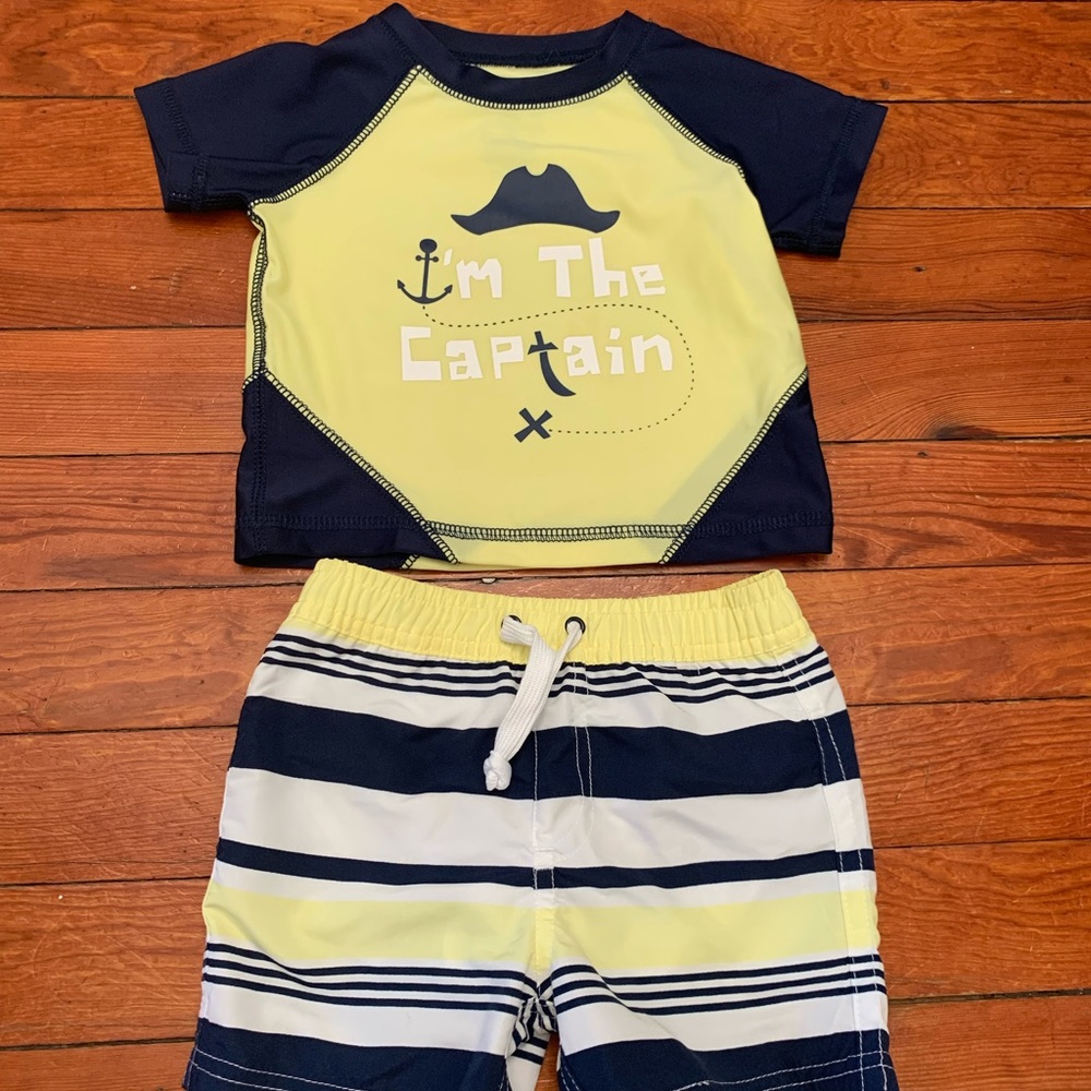New Baby Boys Swimsuit Trunks & Rashguard Swim Suit